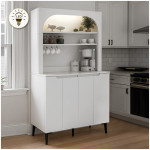 Έπιπλο κουζίνας με LED Melinta 4  χρώμα λευκό 120x40x181,8εκ.