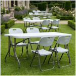 Τραπέζι catering - συνεδρίου Capri  πτυσσόμενο - βαλίτσα χρώμα λευκό του πάγου 152x70x74εκ. - Image 2