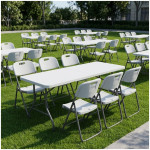 Τραπέζι catering - συνεδρίου Capri  πτυσσόμενο - βαλίτσα χρώμα λευκό του πάγου 183x76x74εκ. - Image 2