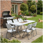 Τραπέζι catering - συνεδρίου Capri  πτυσσόμενο - βαλίτσα χρώμα λευκό του πάγου 183x76x74εκ. - Image 3