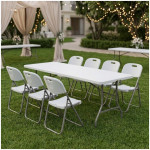 Τραπέζι catering - συνεδρίου Capri  πτυσσόμενο - βαλίτσα χρώμα λευκό του πάγου 240x76x74εκ. - Image 2