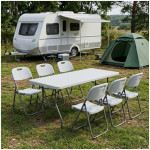 Τραπέζι catering - συνεδρίου Capri  πτυσσόμενο - μονοκόμματη επιφάνεια χρώμα λευκό του πάγου 152x76x74εκ. - Image 3