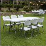 Τραπέζι catering - συνεδρίου Capri  πτυσσόμενο - μονοκόμματη επιφάνεια χρώμα λευκό του πάγου 183x76x74εκ. - Image 2