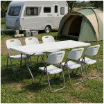 Τραπέζι catering - συνεδρίου Capri  πτυσσόμενο - μονοκόμματη επιφάνεια χρώμα λευκό του πάγου 198x90x74εκ. - Image 3