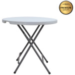 Τραπέζι catering - συνεδρίου Capri  πτυσσόμενο - στρογγυλό μονοκόμματη επιφάνεια χρώμα λευκό του πάγου Ø80x74εκ.