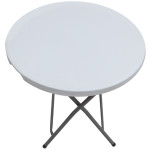 Τραπέζι catering - συνεδρίου Capri  πτυσσόμενο - στρογγυλό μονοκόμματη επιφάνεια χρώμα λευκό του πάγου Ø80x74εκ. - Image 3