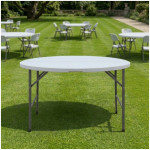 Τραπέζι catering - συνεδρίου Capri  πτυσσόμενο – βαλίτσα στρογγυλό χρώμα λευκό του πάγου Ø152x74εκ. - Image 2