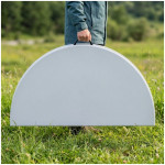 Τραπέζι catering - συνεδρίου Capri  πτυσσόμενο – βαλίτσα στρογγυλό χρώμα λευκό του πάγου Ø152x74εκ. - Image 3