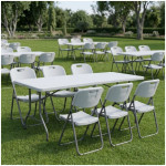 Καρέκλα catering - συνεδρίου Capri  πτυσσόμενη χρώμα λευκό του πάγου 45x50x88εκ. - Image 2