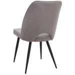 Σετ τραπεζαρία 5τμχ Roger - Christy  Mdf - ύφασμα χρώμα σκούρο γκρι σκυροδέματος - ανοιχτό μπεζ 120x70x75εκ. - Image 3