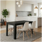 Σετ τραπεζαρία 5τμχ Darlen - Nova  χρώμα sencron black - λευκό 125x72x74εκ.