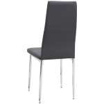 Σετ τραπεζαρία 5τμχ Darlen - Rosa  χρώμα sencron black - γκρι/χρωμίου πόδι 125x72x74εκ. - Image 3