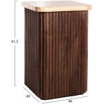 ΒΟΗΘΗΤΙΚΟ ΤΡΑΠΕΖΑΚΙ ΤΕΤΡΑΓΩΝΟ GLADYS HM9713 ΜΑΣΙΦ MANGO-ΤΡΑΒΕΡΤΙΝΑ 40x40x60Υεκ. - Image 2