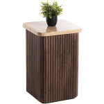 ΒΟΗΘΗΤΙΚΟ ΤΡΑΠΕΖΑΚΙ ΤΕΤΡΑΓΩΝΟ GLADYS HM9713 ΜΑΣΙΦ MANGO-ΤΡΑΒΕΡΤΙΝΑ 40x40x60Υεκ.