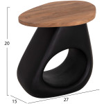 ΒΟΗΘΗΤΙΚΟ ΤΡΑΠΕΖΙ AIDA HM4692.01 FIBER CEMENT ΜΑΥΡΟ--ΞΥΛΟ TEAK TOP 47x60x59Υεκ - Image 2