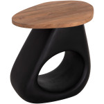 ΒΟΗΘΗΤΙΚΟ ΤΡΑΠΕΖΙ AIDA HM4692.01 FIBER CEMENT ΜΑΥΡΟ--ΞΥΛΟ TEAK TOP 47x60x59Υεκ