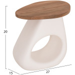 ΒΟΗΘΗΤΙΚΟ ΤΡΑΠΕΖΙ AIDA HM4692.02 FIBER CEMENT ΛΕΥΚΟ--ΞΥΛΟ TEAK TOP 47x60x59Υεκ - Image 2