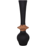 ΔΙΑΚΟΣΜΗΤΙΚΟ ΒΑΖΟ ΔΑΠΕΔΟΥ NEBULA HM4660.01M FIBER CEMENT ΜΑΥΡΟ--ΞΥΛΟ ΤΕΑΚ Φ45x148Υεκ