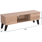 ΕΠΙΠΛΟ ΤΗΛΕΟΡΑΣΗΣ IREN HM2481.01 ΜΕΛΑΜΙΝΗ ΣΕ SONAMA OAK-ΜΑΥΡΟ 120x32,5-34x41Yεκ. - Image 2