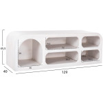 ΕΠΙΠΛΟ ΤΗΛΕΟΡΑΣΗΣ HANDYR HM9704 ΜΑΣΙΦ ΞΥΛΟ MANGO ΣΕ ΛΕΥΚΟ 130x40x45Yεκ. - Image 2