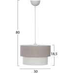 ΦΩΤΙΣΤΙΚΟ ΟΡΟΦΗΣ ME ΔΙΠΛΟ ΚΥΛΙΝΔΡΙΚΟ ΚΑΠΕΛΟ ΜΠΕΖ-ΕΚΡΟΥ Φ30x80Yεκ.HM7619.04 - Image 2