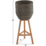 ΓΛΑΣΤΡΑ ΑΠΟ RATTAN ΚΑΙ BAMBOO HM7815 31x30x80Yεκ. ΦΥΣΙΚΟ - ΠΡΑΣΙΝΟ - Image 2