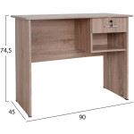 ΓΡΑΦΕΙΟ ΜΕΛΑΜΙΝΗΣ HAYDEN ΜΕ ΣΥΡΤΑΡΙ HM2283.02  SONAMA 90X45X74,5Y - Image 2