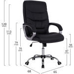 ΚΑΡΕΚΛΑ ΓΡΑΦΕΙΟΥ ZAMORA HM1087.01 ΣΕ ΜΑΥΡΟ ΧΡΩΜΑ 65x68x120 εκ. - Image 2