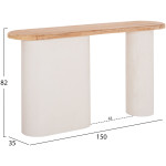 ΚΟΝΣΟΛΑ ΣΕΙΡΑ SANTORINI HM18338 ΤΟΠ ΞΥΛΟ ΕΛΑΤΟΥ-ΒΑΣΗ ΥΠΟΛΕΥΚΟ MDF 150x35x82Υεκ. - Image 2