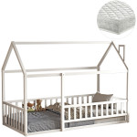 ΚΡΕΒΑΤΙ ΠΑΙΔΙΚΟ ΜΕ ΣΤΡΩΜΑ HOUSER HM21315.01 ΞΥΛΟ ΠΕΥΚΟΥ ΣΕ ΛΕΥΚΟ--ΣΤΡΩΜΑ 90x190εκ