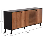 ΜΠΟΥΦΕΣ ΜΕΛΑΜΙΝΗΣ KRUDEN HM9446.11 ΜΑΥΡΟ-ΦΥΣΙΚΟ 180x40x78.6Υεκ. - Image 2