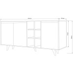 ΜΠΟΥΦΕΣ ΜΕΛΑΜΙΝΗΣ BRIAR ΛΕΥΚΟΣ ΜΕ ΚΑΡΥΔΙ ΠΟΡΤΕΣ 140x40x86Yεκ.HM9432.01 - Image 2