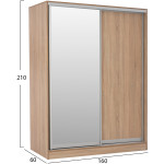 ΝΤΟΥΛΑΠΑ ΔΙΦΥΛΛΗ ΣΥΡΟΜΕΝΗ ΜΕ ΚΑΘΡΕΠΤΗ SONAMA HM2434 160x60x210 εκ. - Image 2