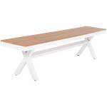 ΠΑΓΚΑΚΙ ΑΛΟΥΜΙΝΙΟΥ TAWNEE HM6038.02 ΛΕΥΚΟ-POLYWOOD ΚΑΘΙΣΜΑ ΦΥΣΙΚΟ 150x36x45Υεκ.