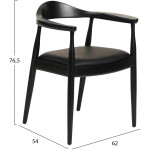 ΠΟΛΥΘΡΟΝΑ ΤΡΑΠΕΖΑΡΙΑΣ ADOR HM9948.02 RUBBERWOOD ΚΑΙ PU-ΜΑΥΡΟ 62x54x76,5Υεκ - Image 2