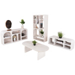 ΣΕΤ 4TMX ΕΠΙΠΛΑ ΣΑΛΟΝΙΟΥ HANDYR HM11947 ΜΑΣΙΦ ΞΥΛΟ MANGO ΣΕ ΛΕΥΚΟ