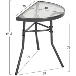 ΣΕΤ ΕΞΩΤ.ΧΩΡΟΥ 3ΤΜΧ LAURA HM21112 ΤΡΑΠΕΖΙ ΗΜΙΚΥΚΛΙΚΟ & 2 ΠΟΛΥΘΡΟΝΕΣ- ΓΚΡΙ - Image 2