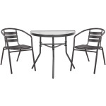 ΣΕΤ ΕΞΩΤ.ΧΩΡΟΥ 3ΤΜΧ LAURA HM21112 ΤΡΑΠΕΖΙ ΗΜΙΚΥΚΛΙΚΟ & 2 ΠΟΛΥΘΡΟΝΕΣ- ΓΚΡΙ