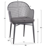 ΣΕΤ LOUNGE 3TMX ΕΞ.ΧΩΡΟΥ OREGO HM21106.01 ΑΛΟΥΜΙΝΙΟ ΣΕ ΣΚΟΥΡΟ ΓΚΡΙ - Image 2