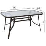 ΣΕΤ ΤΡΑΠΕΖΑΡΙΑ 5ΤΜΧ 140X80 & 4 ΠΟΛΥΘΡΟΝΕΣ BAMBOO LOOK ΚΑΦΕ - Image 2