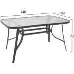 ΣΕΤ ΤΡΑΠΕΖΑΡΙΑ 5ΤΜΧ ΤΡΑΠΕΖΙ ΓΚΡΙ & 4 ΚΑΡΕΚΛΕΣ ΠΟΛΥΘΡΟΝΕΣ ΑΝΘΡΑΚΙ - Image 2