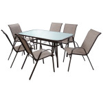 ΣΕΤ ΤΡΑΠΕΖΑΡΙΑ 7ΤΜΧ 1 ΤΡΑΠΕΖΙ 150Χ90+6ΚΑΡΕΚΛΕΣ ΓΚΡΙ HM5119.01