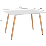 ΣΕΤ ΤΡΑΠΕΖΑΡΙΑΣ 5ΤΜΧ MINIMAL HM21172 MDF TOP ΣΕ ΛΕΥΚΟ-ΣΚΕΛΕΤΟΣ ΣΕ ΦΥΣΙΚΟ ΞΥΛΟΥ - Image 2