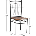 ΣΕΤ ΤΡΑΠΕΖΑΡΙΑΣ 5ΤΜΧ PEARY HM9416.11 ΜΕΤΑΛΛΟ ΜΑΥΡΟ-MDF ΚΑΡΥΔΙ 110x60x74Yεκ. - Image 2