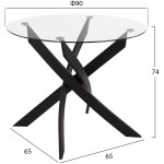 ΣΕΤ ΤΡΑΠΕΖΑΡΙΑΣ 5ΤΜΧ ΤΡΑΠΕΖΙ Φ90X74 & 4 ΚΑΡΕΚΛΕΣ VEGAS ΚΑΠΟΥΤΣΙΝΟ HM11693.25 - Image 2