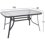 ΣΕΤ ΤΡΑΠΕΖΑΡΙΑΣ 7ΤΜΧ 140X80 BRUNO & 6TMX LEON ΠΟΛΥΘΡΟΝΑ ΓΚΡΙ - Image 2