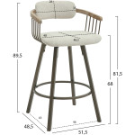 ΣΚΑΜΠΟ ΜΠΑΡ ΠΕΡΙΣΤΡΕΦ. LANG HM9990.01 ΜΕΤ.ΠΟΔΙΑ ΧΑΛΚΙΝΑ-ΕΚΡΟΥ ΥΦΑΣΜΑ 51,5x48,5x89,5Υ - Image 2