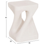 ΣΚΑΜΠΟ ΤΕΤΡΑΓΩΝΟ SANTORINI HM18337 ΠΟΛΥΡΗΤΙΝΗ--ΥΠΟΛΕΥΚΟ ΧΡΩΜΑ 30x30x45Yεκ - Image 2