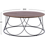 ΤΡΑΠΕΖΑΚΙ ΣΑΛΟΝΙΟΥ ZENA HM8690 MDF TOP ΜΕ ΜΕΤΑΛΛΙΚΟ ΜΑΥΡΟ ΣΚΕΛΕΤΟ Φ90Χ40Υ εκ. - Image 2