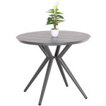 ΤΡΑΠΕΖΙ ΣΤΡΟΓΓΥΛΟ ΑΛΟΥΜΙΝΙΟΥ HIGER HM6289.01 ΓΚΡΙ Φ90x74Yεκ.